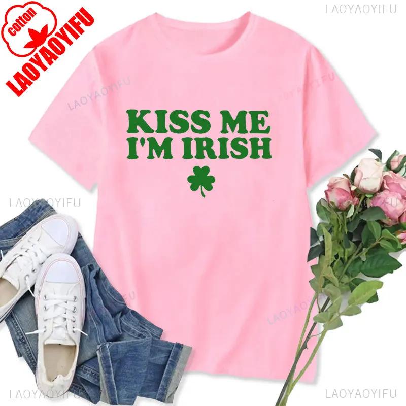 Womens Tshirt St Patricks Day Graphic Tops Funny Short Sleeve Shamrock Shirts Cute St Pattys Printed Tee Unisex Cotton Camisetas