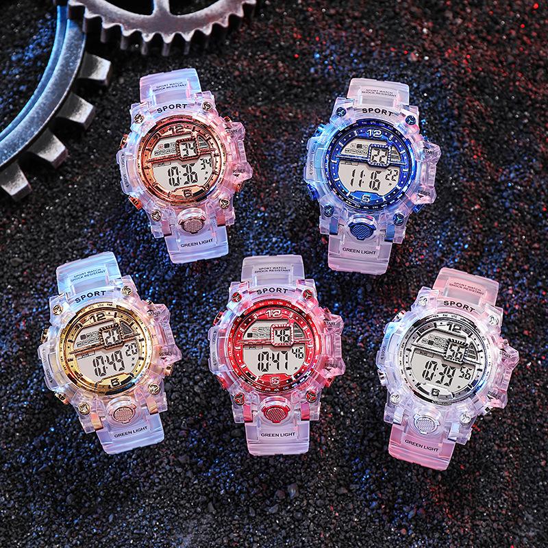 Digital Watch for Women Men Women Sports Transparent Design Student Child Electronic Wristwatch