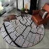 Latest 3D Color Wood Grain Lines Round Area Rug Carpet Rug for Living Room Bedroom Sofa Child Playroom Decor Pet Non-slip Gift