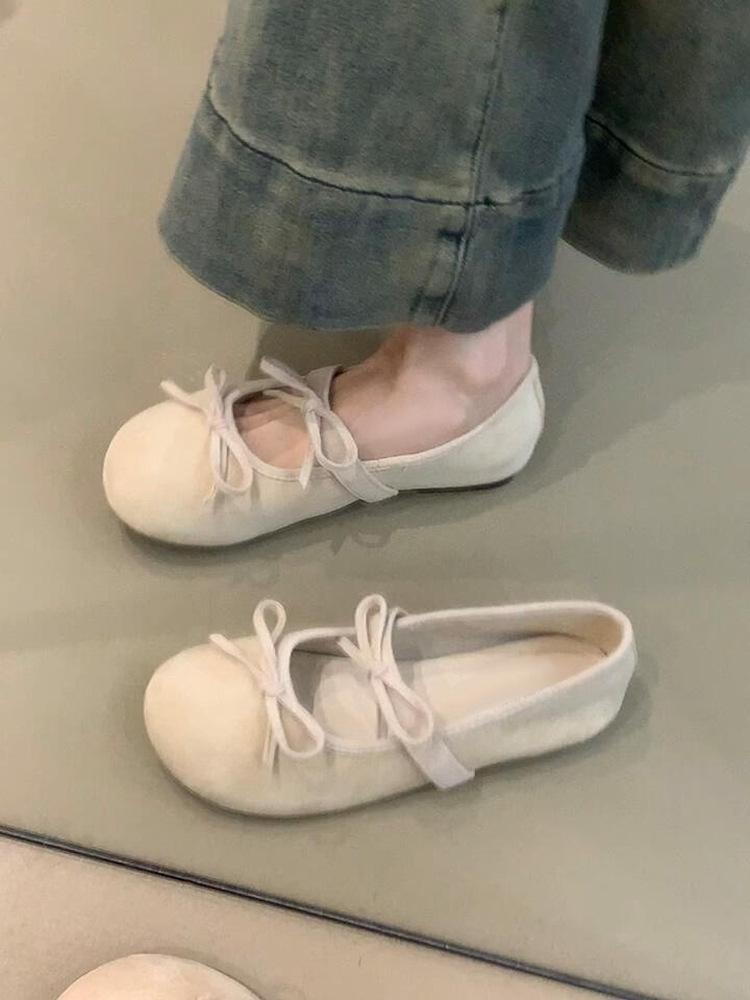 

Балетки с плоским бантом, плоской подошвой, светлым вырезом, женские, французские ретро туфли Мэри Джейн для вечера 40 абрикосовый