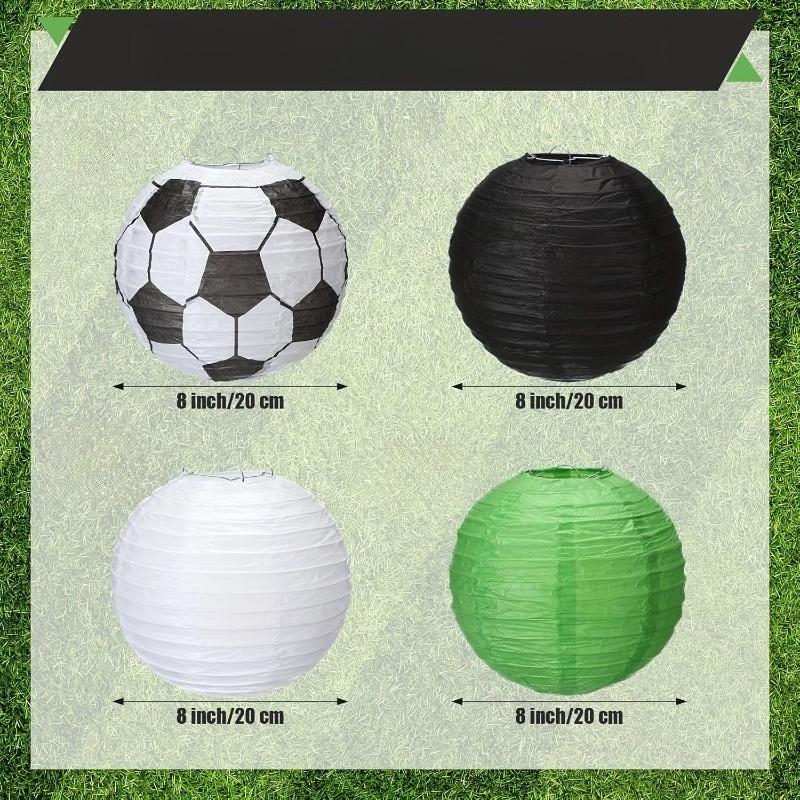 20/24 Pack Soccer Ball Paper Lanterns 20.3cm Football Party Decorations for Sports Theme Birthday Parties Soccer Events Festive