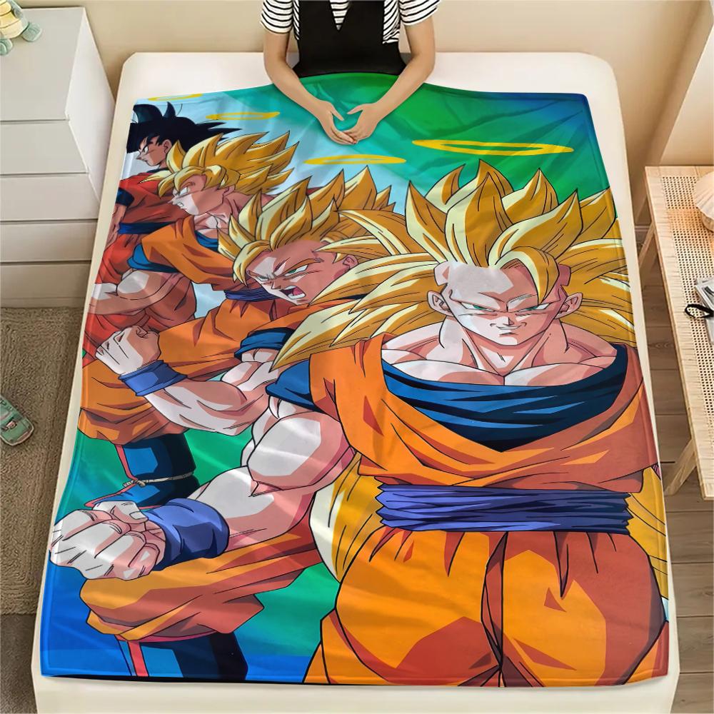 Coperta in Flanella con Stampa Personaggi Dragon Ball, Alta qualità Confortevole per Tutte le Stagioni, Arredamento per la Casa, Calore e Comfort, Perfetta per Regali di Natale