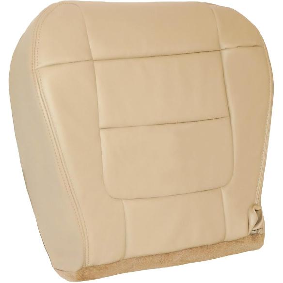 Front Driver Side Bottom Leather Replacement Seat Cover Tan Compatible with Ford F150 Lariat Super Crew 2001 2002 2003