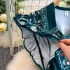 Abito Chemisier da Donna Vintage con Stampa Floreale, Vestibilità Slim, con Cintura, Moda Estiva, Maniche a Sbuffo, Monopetto, Elegante, Casual