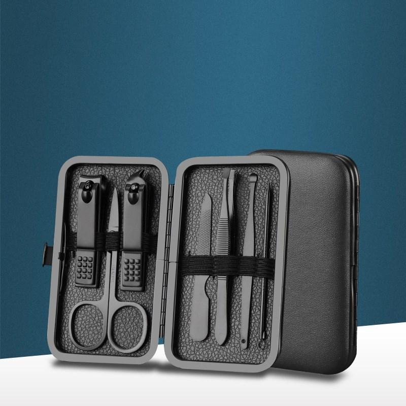 

Manicure Pedicure Kit Stainless Steel Nail Clippers with Leather Travel Case 7 in 1