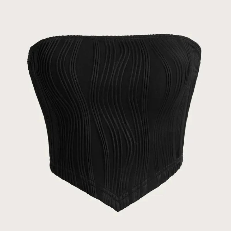 Women Summer Strapless Crop Tube Top Sexy Y2K Clothes Sleeveless Off The Shoulder Tank Top Streetwear Club Party