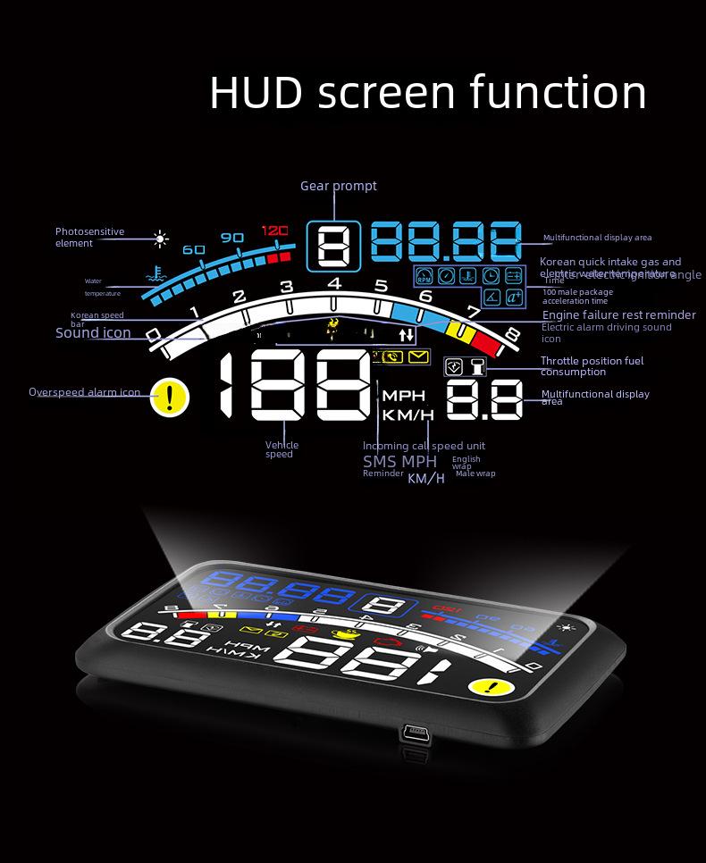 F4 Universal-Head-Up-Display für Autos: Tragbares OBD-High-Definition-HUD
