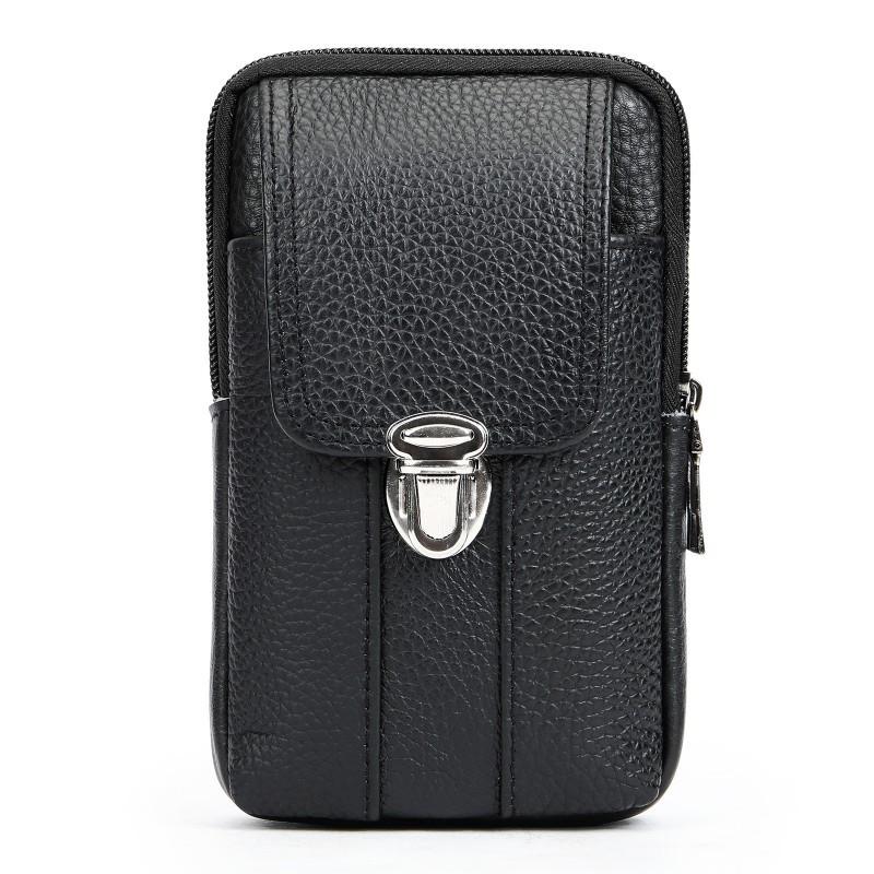New Genuine Leather Men's Waist Bag Work Multifunctional Belt Wearing Mobile Phone Head Cover Layer Cowhide