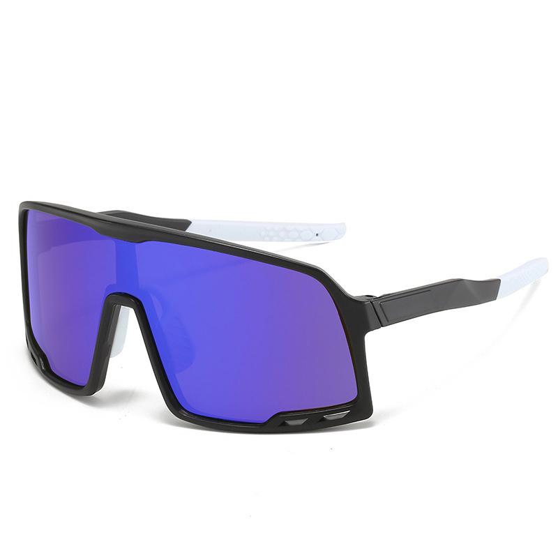 Modische Sonnenbrille mit großem Rahmen für Herren, zum Fahren im Freien, übergroße Sportbrille, bunte, nicht polarisierte Brille