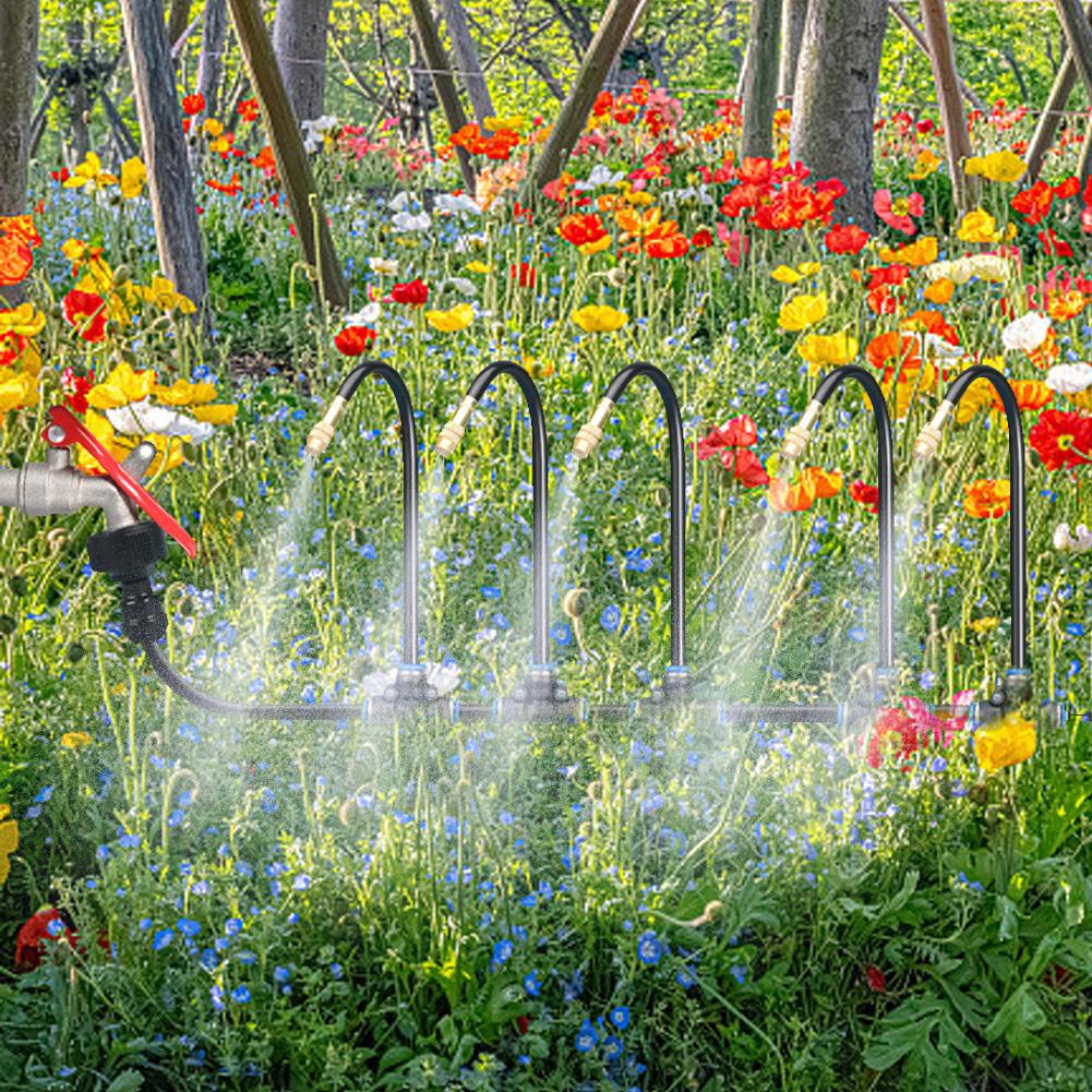 5-20M Automatisches Gartenbewässerungs-Nebelsystem 360-Grad-Biege-Tropfer Tropfbewässerungs-Kit Gartenbewässerungsschlauch-Set Gerät