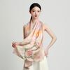 [Festival Gift] 100% Mulberry Silk Fashion Striped Women's Versatile Silk Shawl Silk Scarf Square Scarf Collar