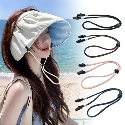 3Pcs Elastic Hat Retainer Anti-lost Windproof Hat Strap Adjustable Hat Chin Cord Removable Hat Wind Rope Sun Hat Lanyard