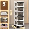 5-Tier Rolling Storage Cart with Drawers