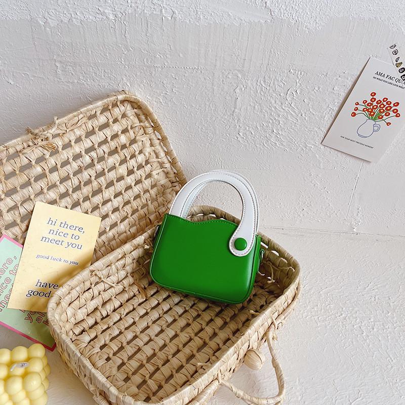 Стильная мини-сумочка для детей с шикарными цветами и прочным дизайном из ПУ кожи зелёный