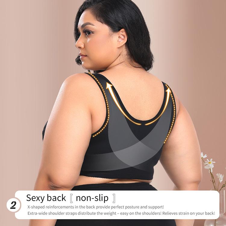 Cross Border Wireless Lace Full Cup Bra, Front Closure Thin Plus Size Underwear for Women BCDEF Cups