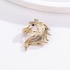 Shining Horse Head Decorative Pin Brooch Premium Alloy Material Crystal Accents Versatile For Daily Occasions Party