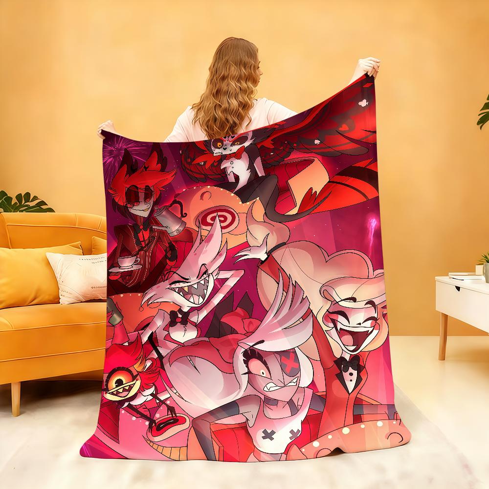Energetic Cartoon H Hazbin H HoteL S Blanket Soft Throw Blanket for Home Bedroom Bed Sofa Picnic Travel Office Rest Blanket Gift