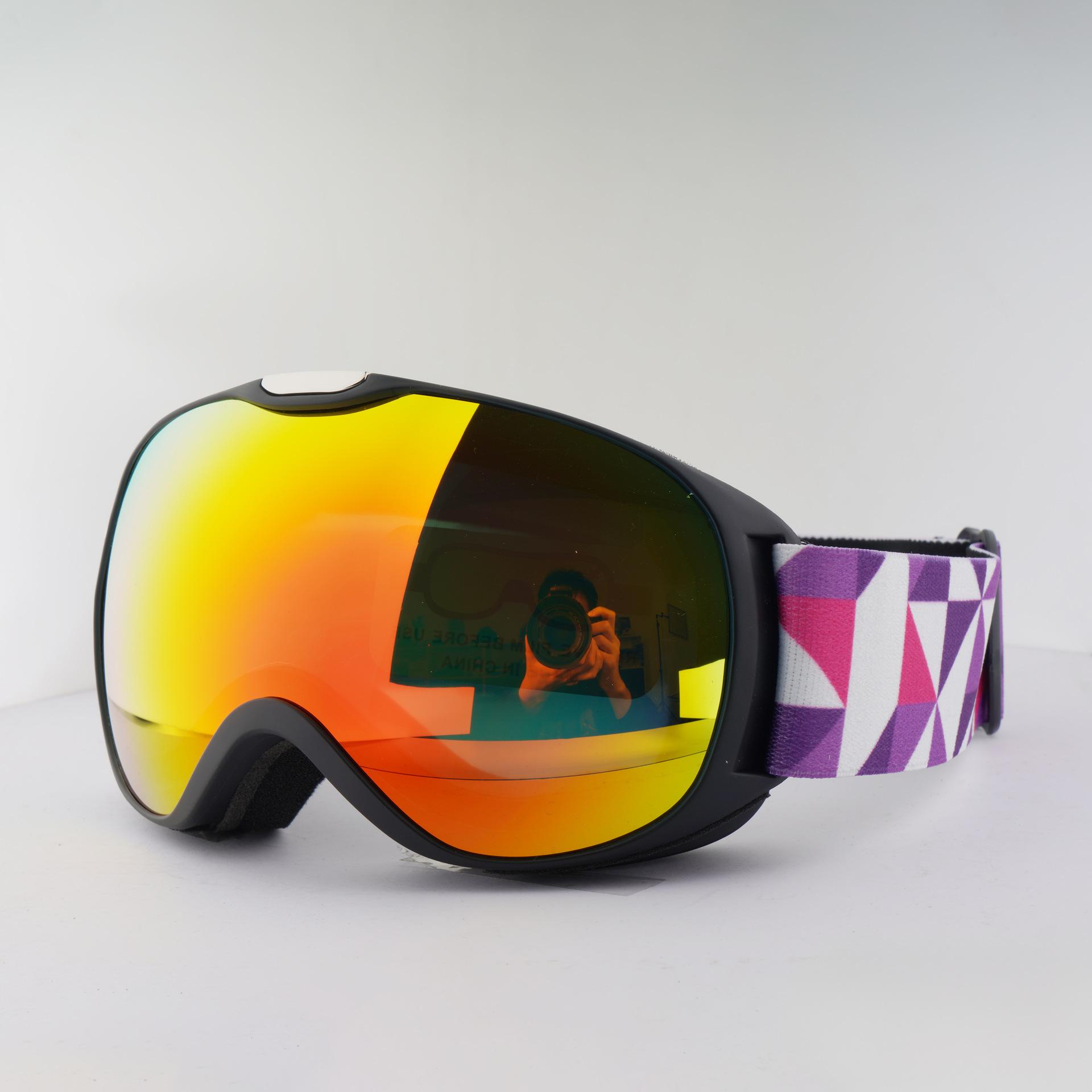 

Oubao High-Density Type3Layered sponge snow goggles Ski goggles with interchangeable lenses, double-layer anti-fog children s ski glasses H006Children s Style-Blac
