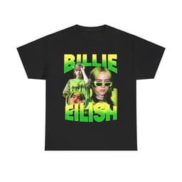 

Футболка Billie Eilish 90-х Ретро Футболка Billie Mercari 2026 Лето Новинка Горячая Распродажа Мужская Женская Повседневная Хлопковая Футболка Уличная Одежда M