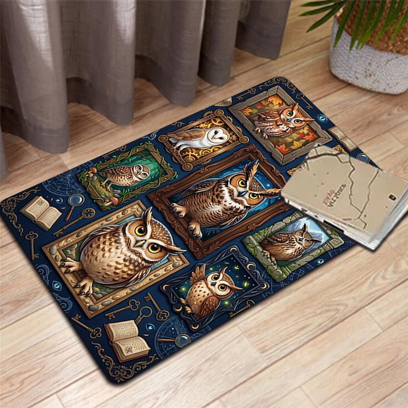 Owl Collection Pattern Rug Floor Mat for Living Room or Bedroom Soft and Comfortable Carpet a Gift for Birthday and Holiday.