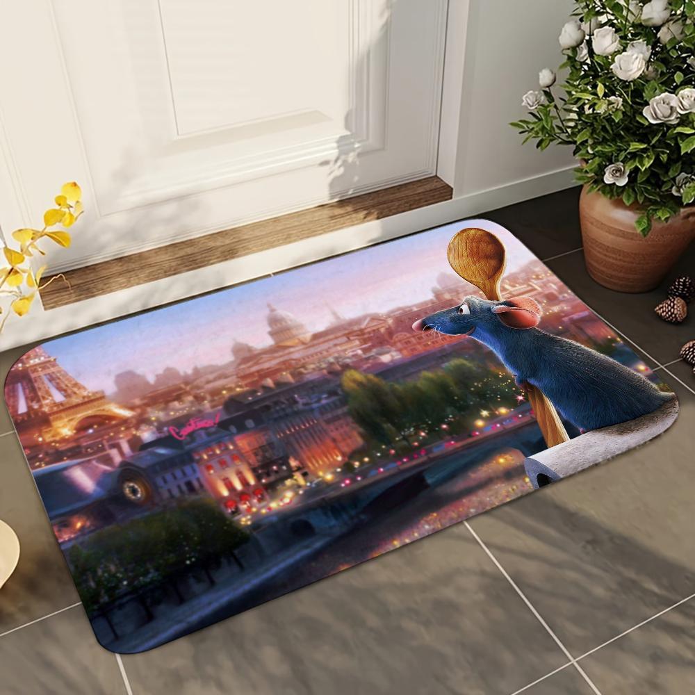 1pc  Disney Ratatouille Bathroom Absorbent Mats Anti-Slip Mats Home Decor Supplies Carpets Home Kitchen Floor Mats