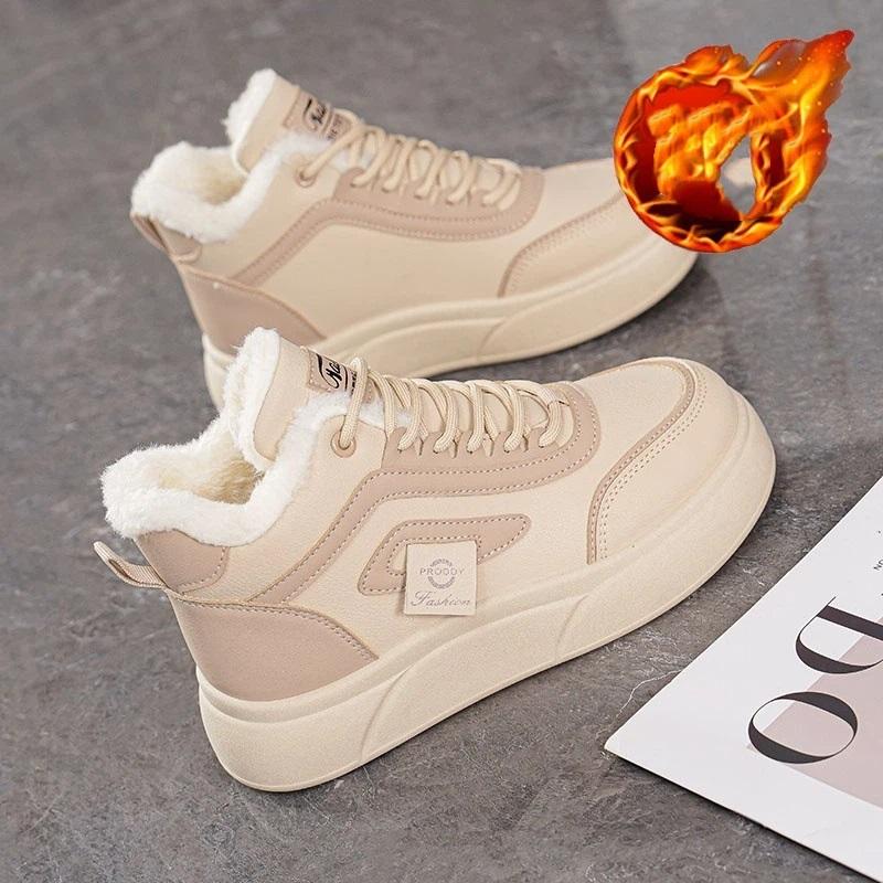 Women's Winter High Top And Thick Velvet Warm Casual Sports Cotton Shoes