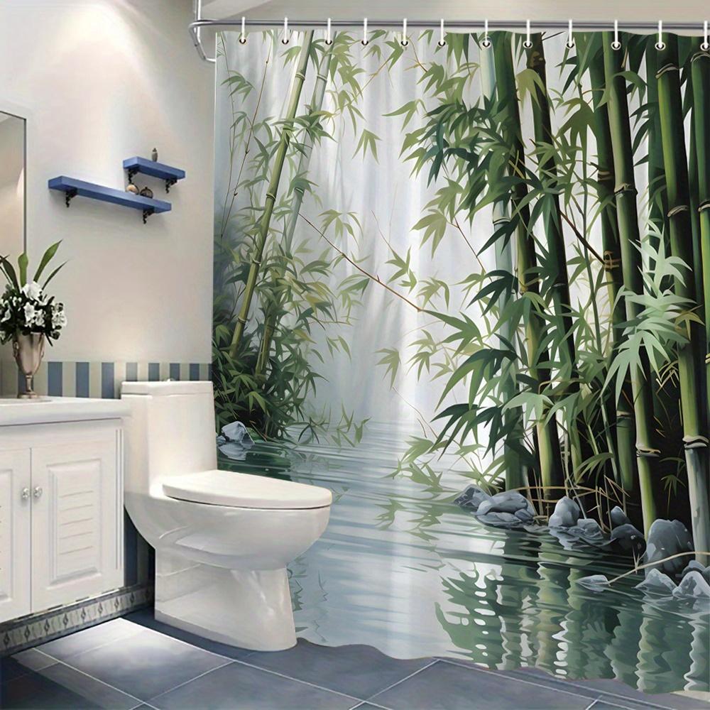 Waterproof Shower Curtain with Serene Bamboo Forest Design Bringing Nature's Calmness To Your Bathroom Space