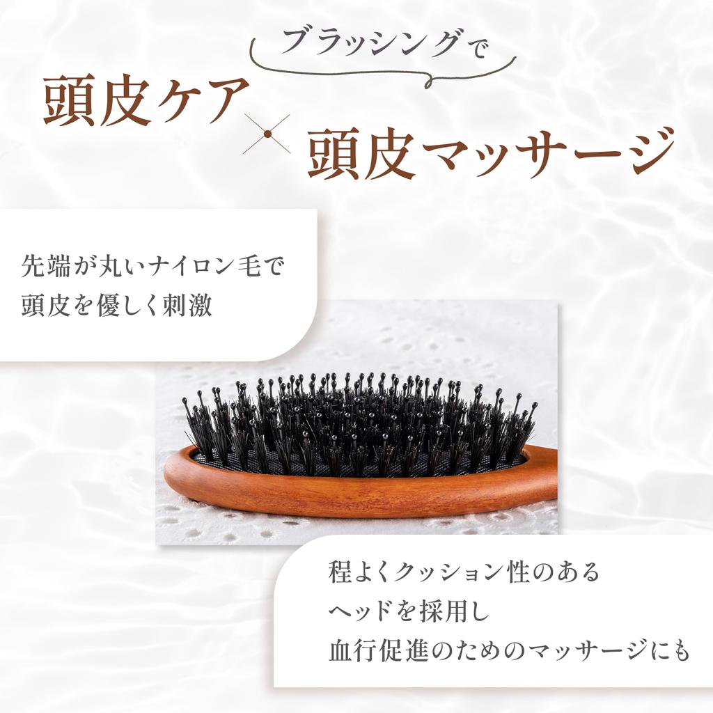 Kai KAI Mixed Pig Cushion Natural KQ3159 Hairbrush, Bristle, Brush, Wooden, Bristle,