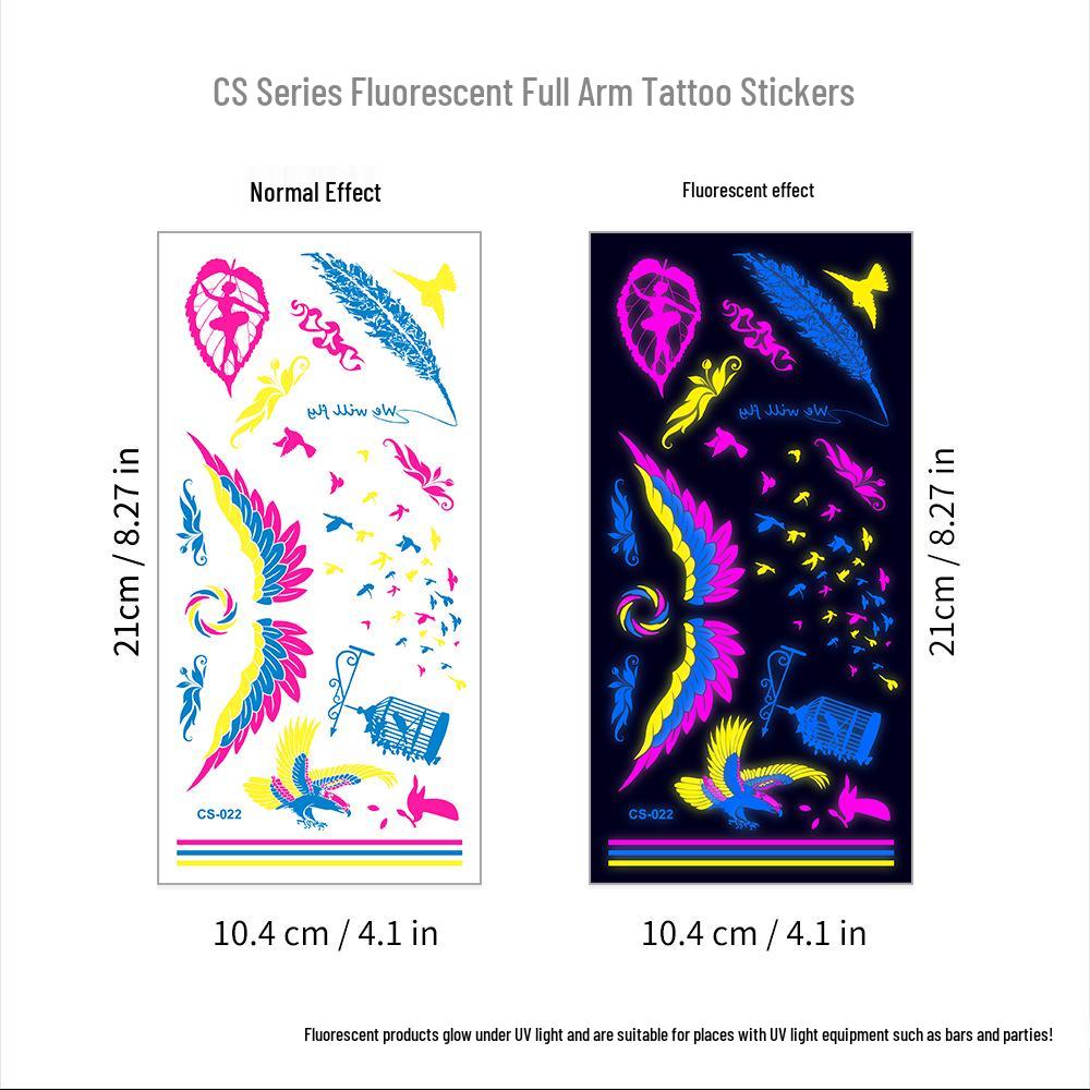 Creative Fluorescent Waterproof Full Arm and Face Tattoo Sticker