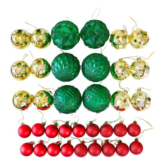 36 Pcs Christmas Balls Ornaments Shatterproof Plastic Balls Christmas Tree Decoration with Hanging Loop for Xmas Tree Wedding Holiday Party Decor