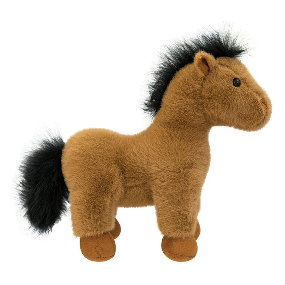 Stuffed Tail Standing Foal Plush Doll Simulation Cartoon Horse Stuffed Toy  Children