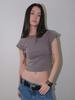ORDINARY HOLIDAY Lace Up Sleeves T-Shirt [Grey]