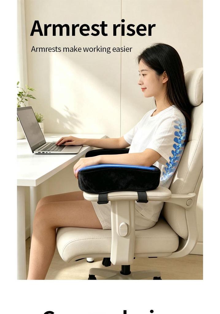 Ergonomic Memory Foam Armrest Pad for Gaming & Office Chairs