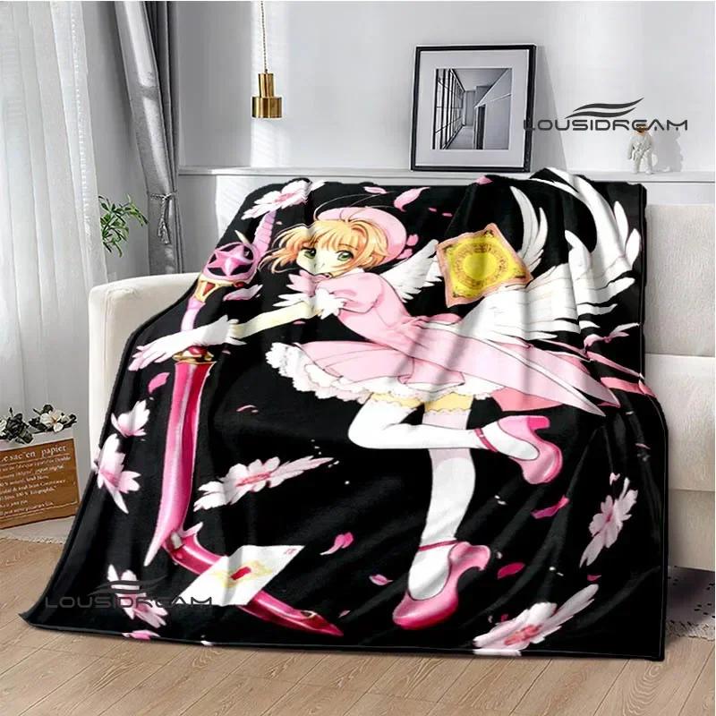 Card Captor Sakura Cartoon Printed Blankets Flannel Soft Cozy Blankets Sofa Bed Blanket Travel Blanket Bedding Birthday Gift