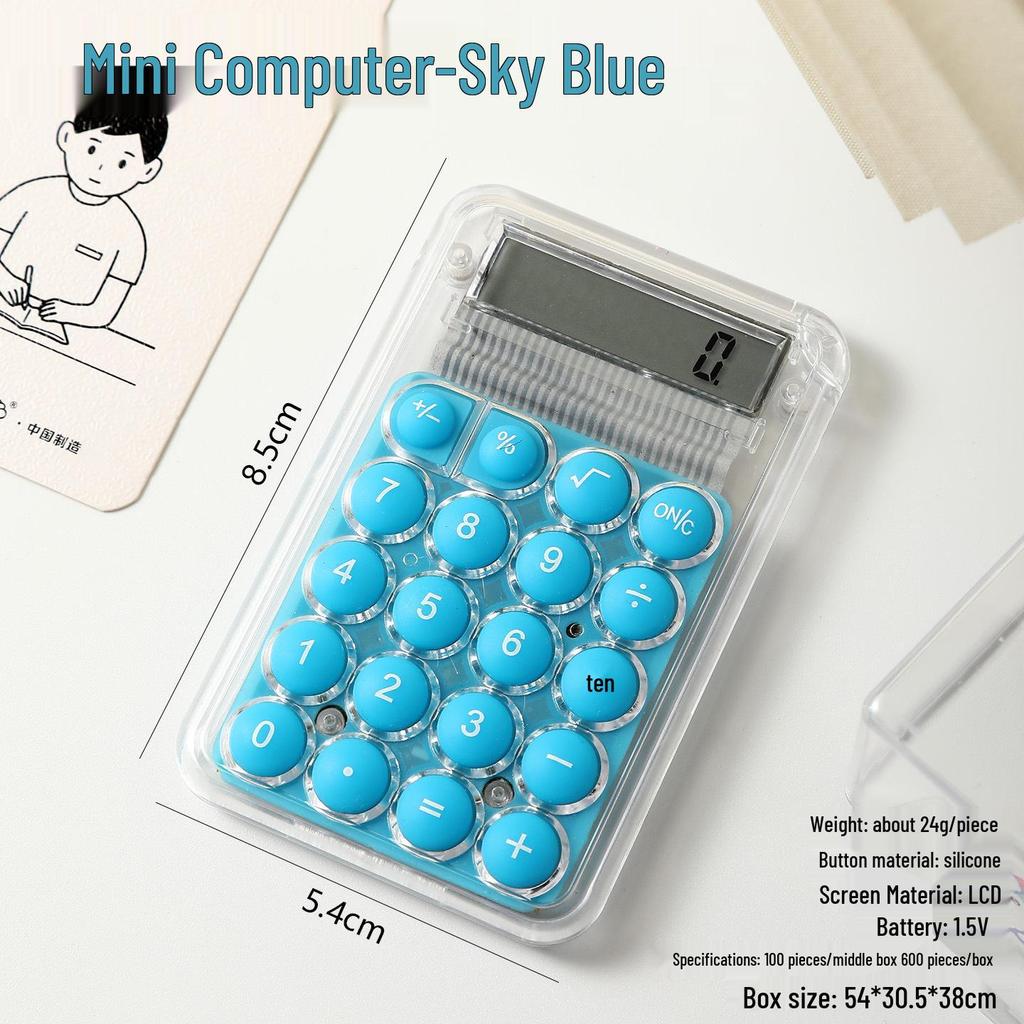 Candy-Colored Mini Pocket Calculator - Portable, Cute, Small for Students & Office Use