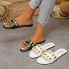 Fashion Women slippers2025summer retro letters ladies open toe flat shoes casual comfortable outdoor beach vacation flip flops plus size