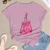 Women's Casual Halloween Breast Print T-Shirt Round Neck Pullover Short Sleeve Top