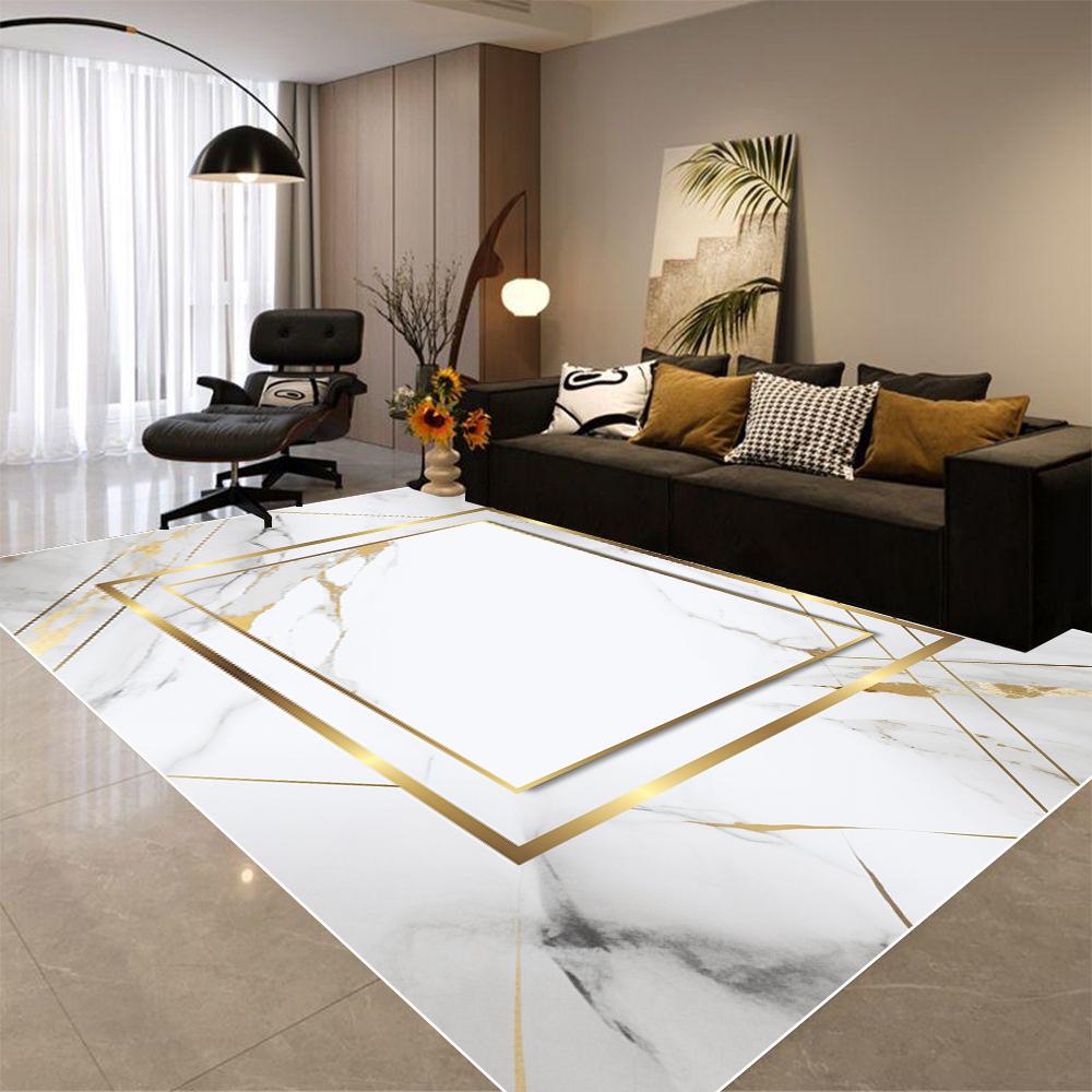 

European Style Luxury Carpet Black Gold Living Room Decor Rug Large Area Home Sofa Side Floor Mats Non-slip Carpets for Bedroom 60*90cm