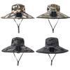 Summer New Camouflage Solar Fan Sun Protection Hat Men's Large Brim Sunshade Bucket Hat Outdoor Leisure Mountaineering