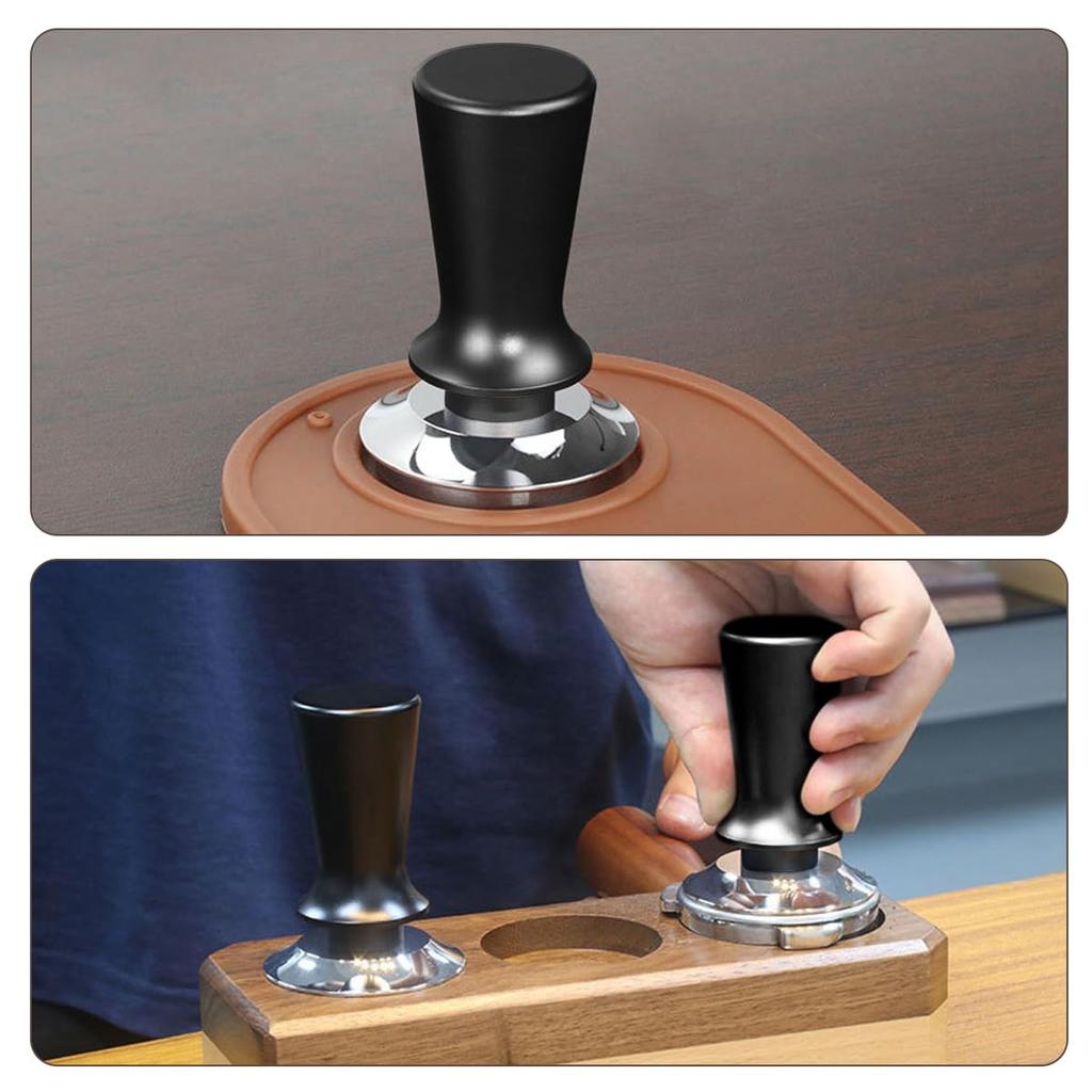 51mm Espresso Tamper, Calibrated Tamper for Espresso Makers, Spring-Loaded Tamper, Stainless Steel Espresso Accessory, for Home, Coffee Shop, and