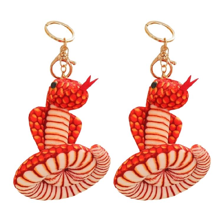Handmade Lovely Snake Plush Keychain Charm Pendant Craft with Sturdy PP Cotton for Soft and Comfortable Feel Use