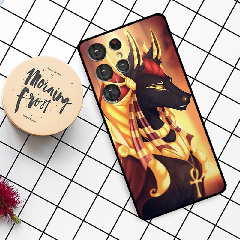 Egypt Nefertiti Anubis Ankh Case For Samsung Galaxy S25 Ultra S23 S22 S21 S20 S24 Ultra S9 S10 Plus S25 FE Phone Cover