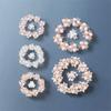 10 Pcs Rhinestone Buttons Need To Paste and Use Apparel Sewing Flower-shaped Hat Accessories Pearl Button Hairpins Headwear Clip