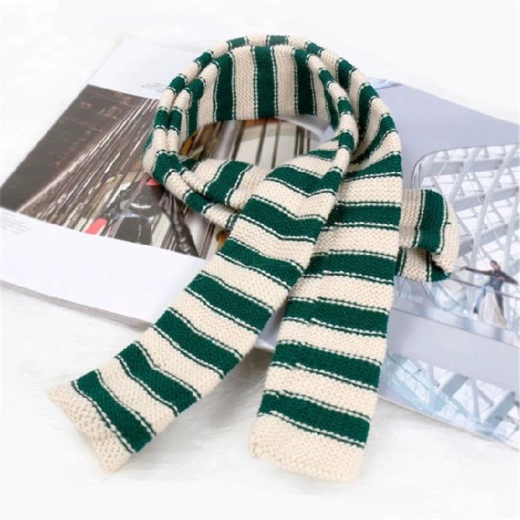 Striped Scarf Long Knitted Scarf Neck Warmer Women Scarf Lightweight Neck Wrap