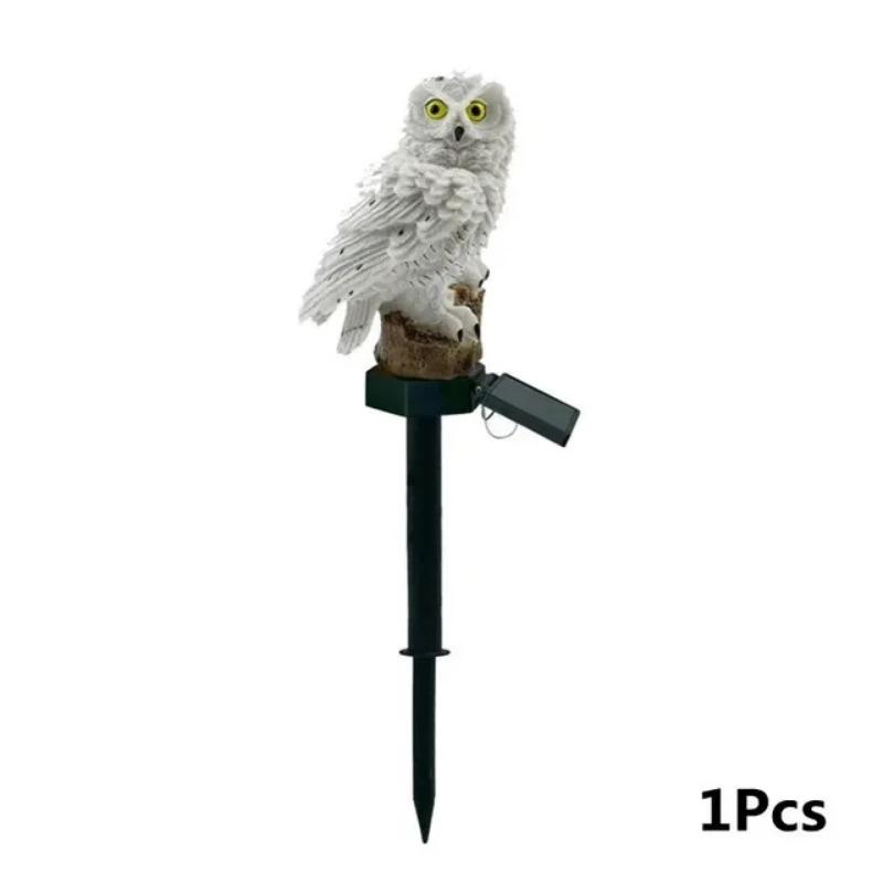 Solar Powered Owl Statue Light Outdoor Waterproof Light for Night Garden Hallowmas Lawn Patio Yard Pathway Fence Party Decor Lighting, with Stake