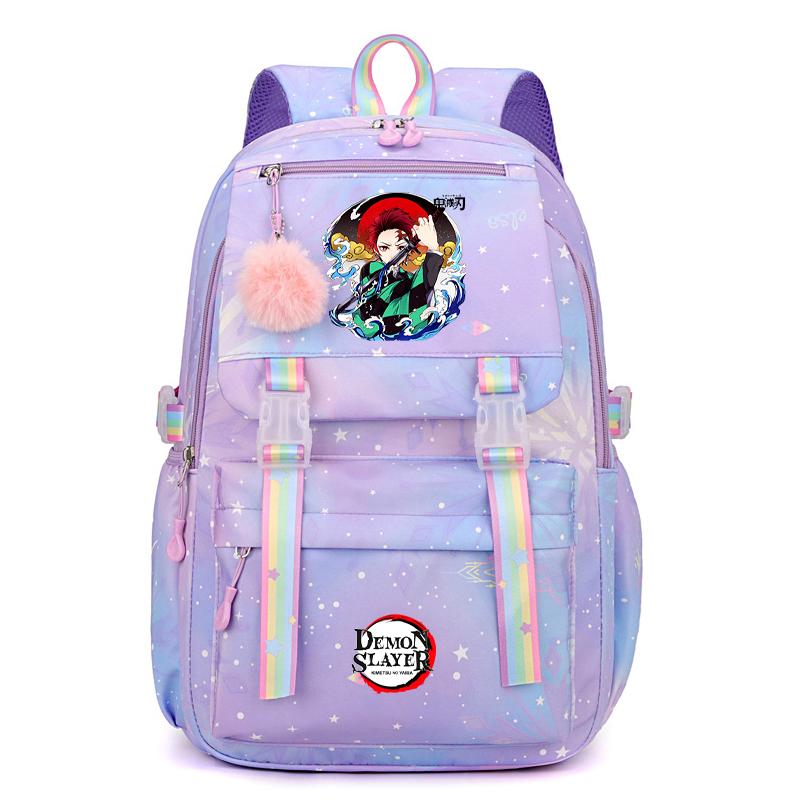 Anime Demon Slayer Backpack Computer Bagpack Sweet Soft Backpack Printed Girl Lightweight Schoolbag for Women Travel Leisure Bag Rucksack Mochila