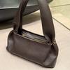 Womens Genuine Leather Cloud Bag Shoulder Handbag Vintage French Style Top Handle Satchel With Zip