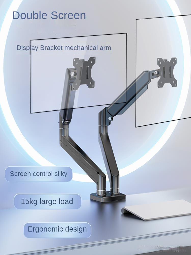 Dual Monitor Arm Holds Up To 20kg Desk Mount Stand Adjustable Height and Angle for 14 To 32 Inch Screens