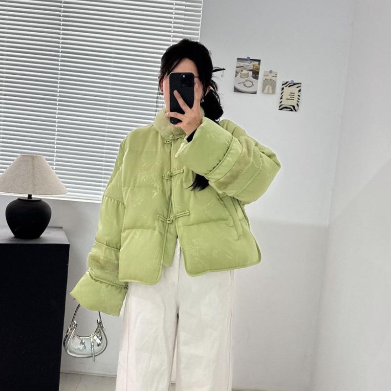 Real Shot! Medium Goose Down Jacket Down Jacket Coat Real Hair Mink Fur Women's Top
