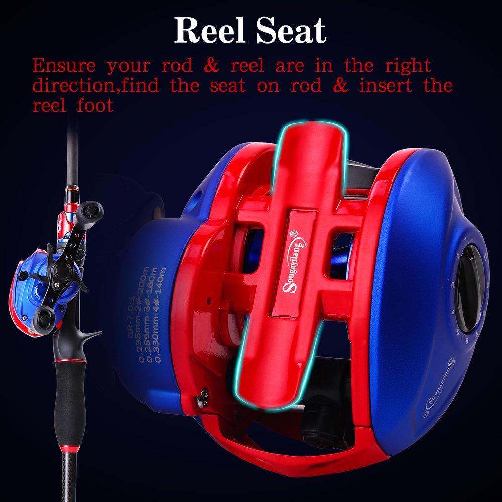SOUGAYILANG 13 + 1BB Baitcasting Angelrolle Max Drag Power 8kg Karpfen Angeln Räder Angeln Tracking 